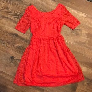 Coral Lace Dress